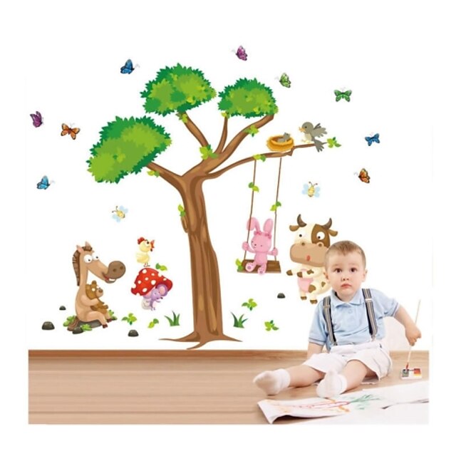  Decorative Wall Stickers - Plane Wall Stickers Animals / Christmas Decorations / Cartoon Living Room / Bedroom / Bathroom / Removable