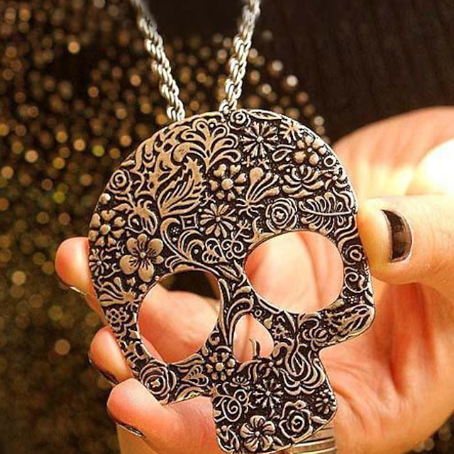  Women's Person Cranial Head Sweater Necklace