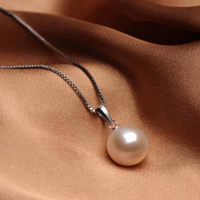  Damen Anhänger Halskette damas Einfach Modisch Volkston Perlen Sterlingsilber Weiß Modische Halsketten Schmuck Für Besondere Anlässe Geburtstag Geschenk