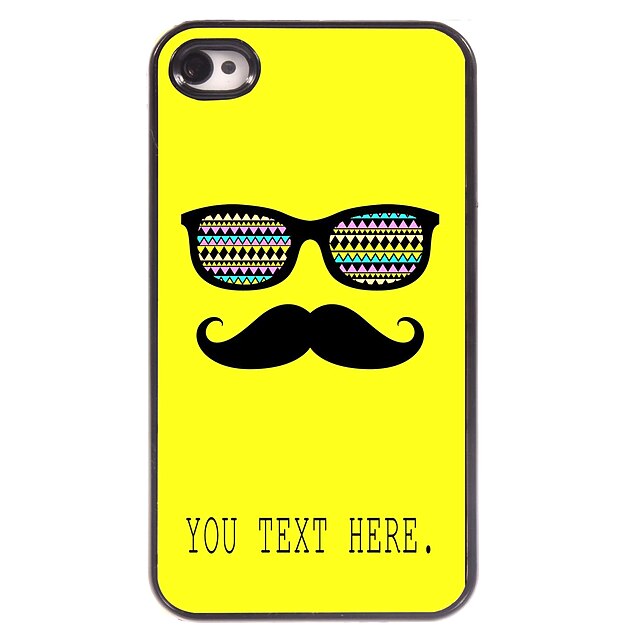  Personalized Case Mustache and Glasses Design Metal Case for iPhone 4/4S