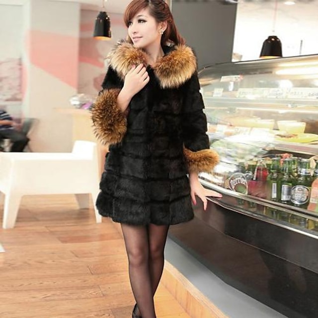  nai.si女性ヨーロッパの高級な暖か安い毛皮のコート