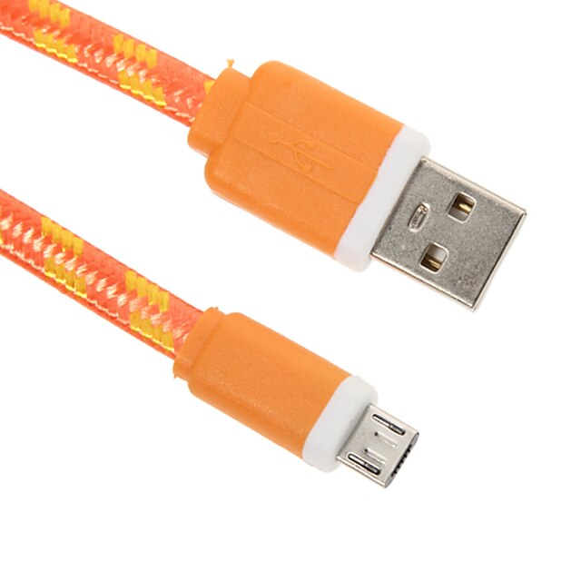  Micro USB 2.0 / USB 2.0 Καλώδιο <1m / 3ft Επίπεδο / Πλεκτό Νάιλον Προσαρμογέας καλωδίου USB Για