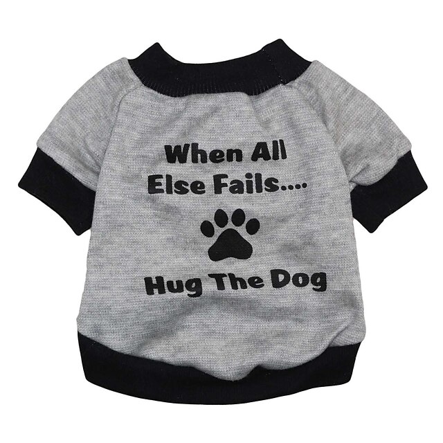  Cat Dog Shirt / T-Shirt Puppy Clothes Letter & Number Dog Clothes Puppy Clothes Dog Outfits Gray Costume for Girl and Boy Dog Terylene XS S M L