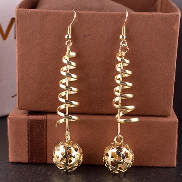  Women's Fashion Hollow Out Ball Drop Alloy Drop Earrings(Golden,Silver)(1 Pair)