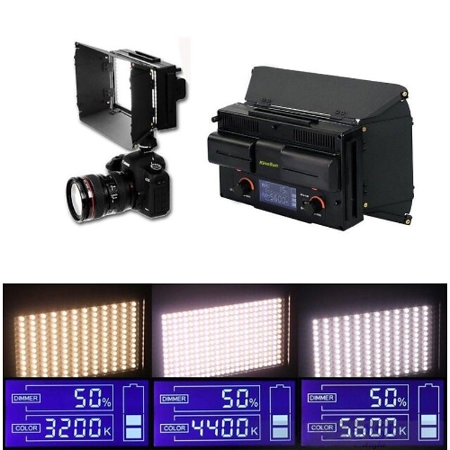  новые led312ds двухцветный на камеру света + 2 * батареек ЖК-экран 312 горящих светодиодов регулируется для видеокамер ФОТО ВИДЕО