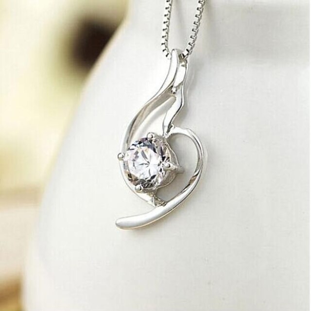  Women's Beautiful Angel Diamond Pendent Alloy Necklace(No Chain)