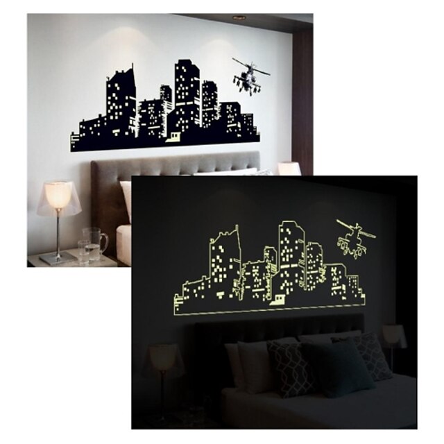  Shapes Christmas Decorations Architecture Cartoon Wall Stickers Luminous Wall Stickers Decorative Wall Stickers, PVC Home Decoration Wall