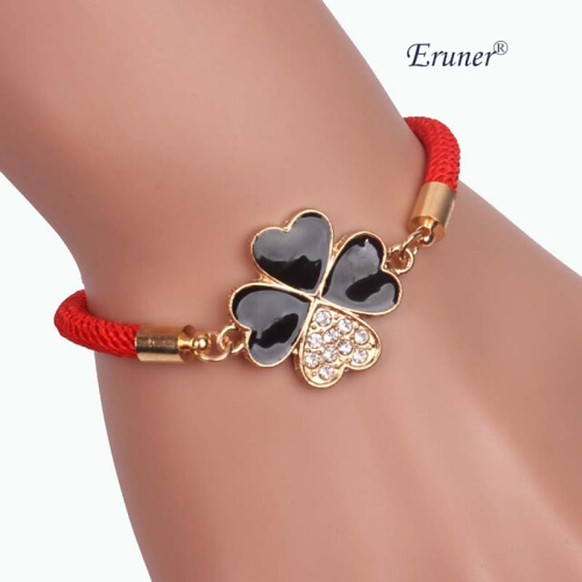  Eruner®Zircon Four-leaf Clover Alloy Handmade Bracelets
