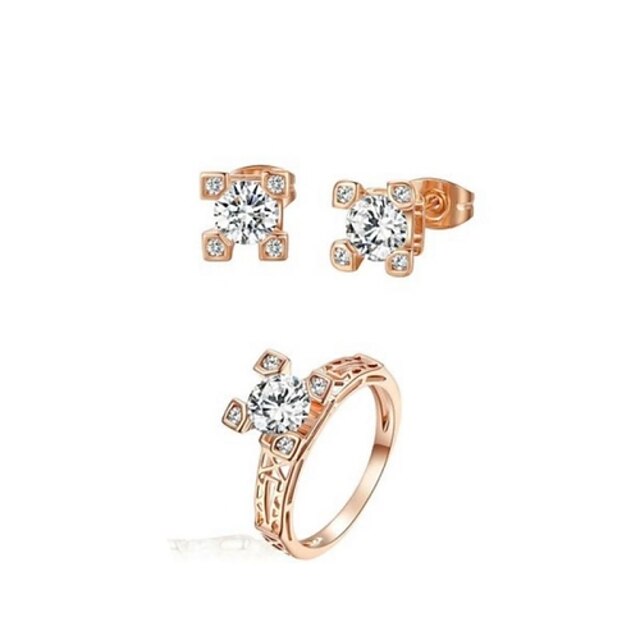  Crystal Jewelry Set Tower Crystal Cubic Zirconia Imitation Diamond Earrings Jewelry For Wedding Party Casual / Rings