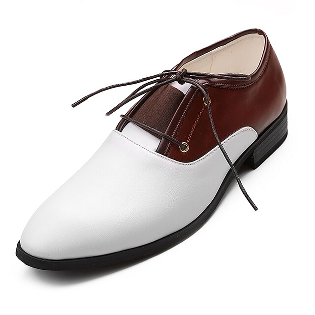  Men's Shoes Casual Leatherette Oxfords White