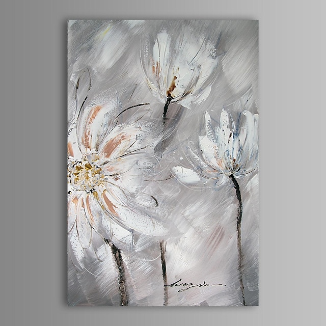  Oil Painting Hand Painted - Abstract / Floral / Botanical Classic / Modern Canvas