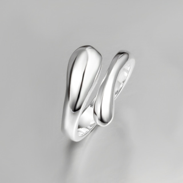  טבעת אגודל צבע מסך כסף כסף סטרלינג כסוף טיפה הצהרה בלתי שגרתי עיצוב מיוחד / בגדי ריקוד נשים