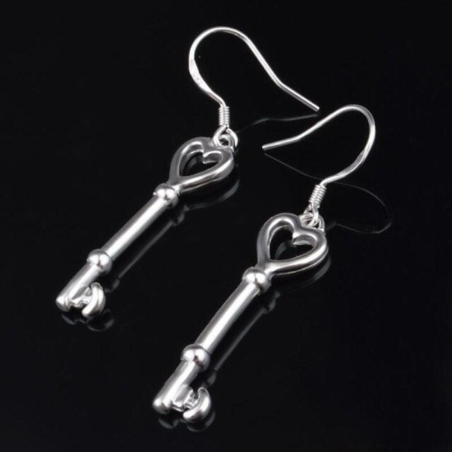  Női Dangle dangling Beszúrós fülbevalók Ezüst Fülbevaló Szerelem Ékszerek Ezüst Kompatibilitás