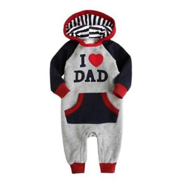 I LOVE DAD Baby Grow Long Sleeved Bodysuit Jumpsuit Romper Onesie