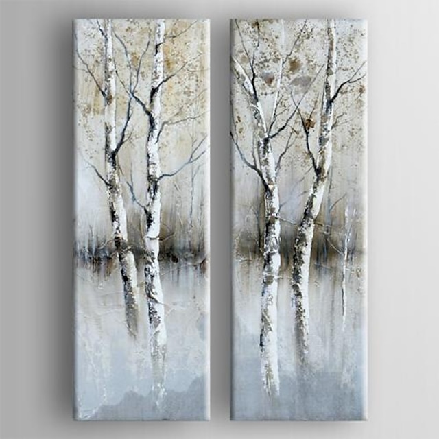  Ručně malované Abstraktní Dva panely Plátno Hang-malované olejomalba For Home dekorace