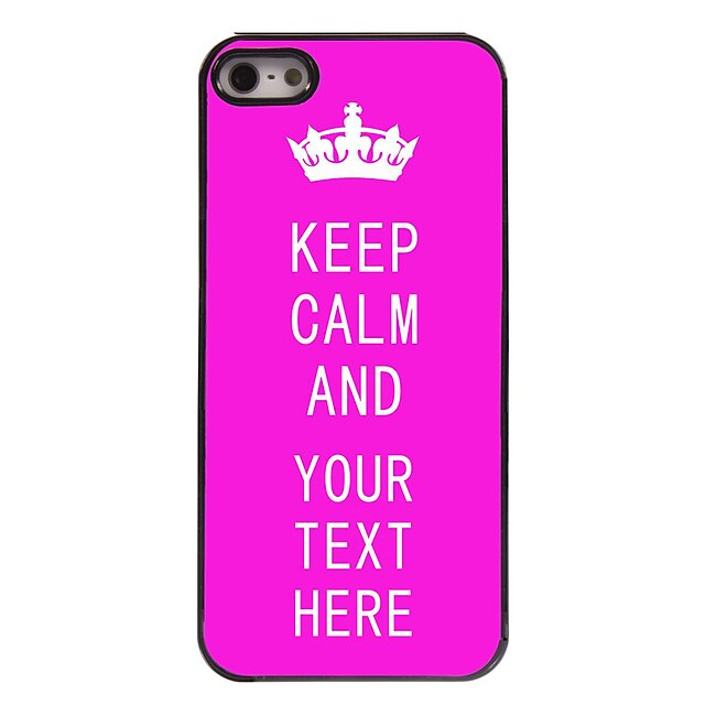  caixa personalizada rosa mantem a calma caso design de metal para iPhone 5 / 5s