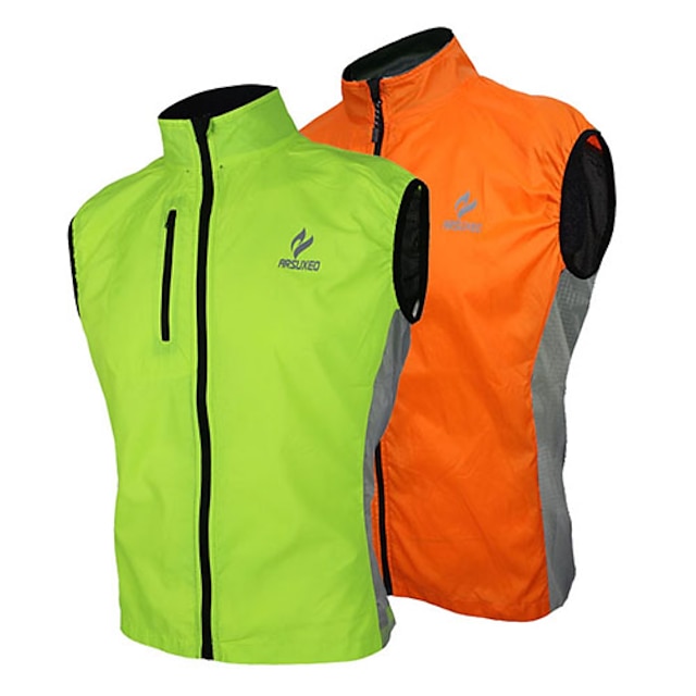  ARSUXEO® Cycling Vest Men's Sleeveless Bike Breathable / Windproof Vest/Gilet / Jersey / Tops 100% Polyester SolidSpring / Summer /