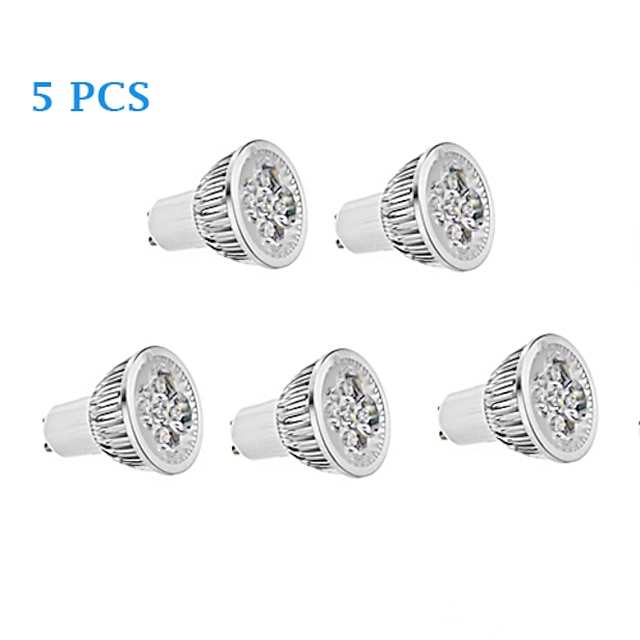  Точечное LED освещение 330 lm GU10 4 Светодиодные бусины Высокомощный LED Тёплый белый Холодный белый 85-265 V / 5 шт.