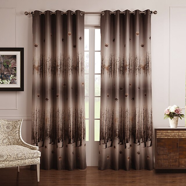  Blackout Curtains Drapes Bedroom Polyester Print