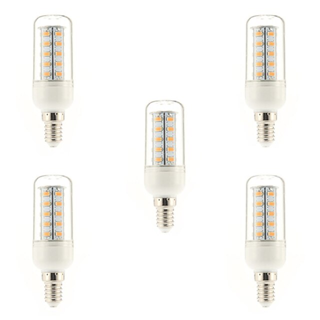  5pcs 4 W 400-500 lm E14 LED Filament Bulbs 36 LED Beads SMD 5730 Warm White 220-240 V / 5 pcs