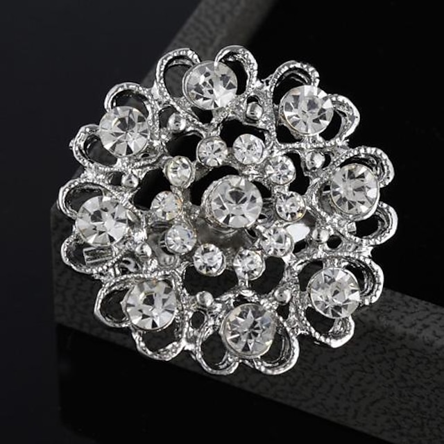  Women's Brooches Heart Flower Ladies Fashion Rhinestone Brooch Jewelry For Wedding Party Special Occasion Birthday Gift Daily