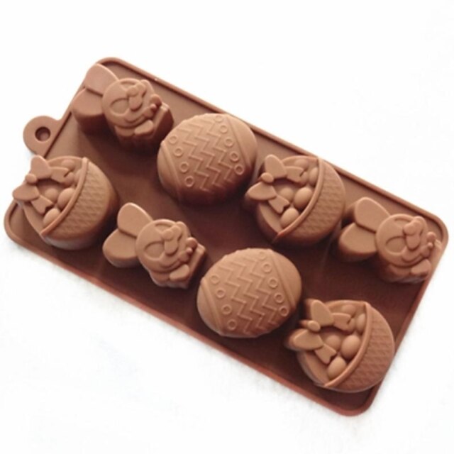  Cake Mold Soap Mold Rabbit Easter Egg Mold Silicone Mould For Candy Chocolate