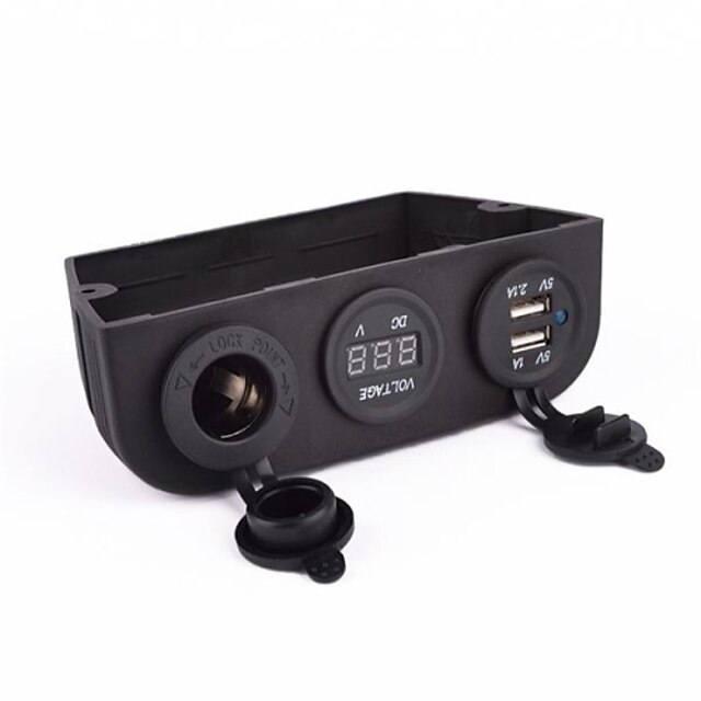  Iztoss Motorcycle / Car Cigarette Lighter 2 USB Ports for 5 V