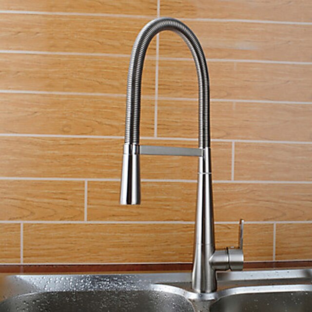  Kitchen faucet - Contemporary Brushed Bar / ­Prep Deck Mounted / Single Handle One Hole