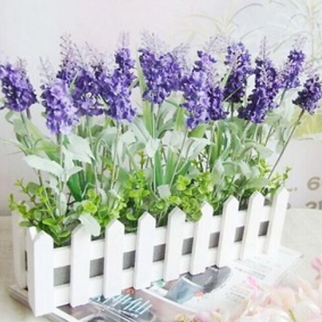  1 Branch Plastic Lavender Tabletop Flower Artificial Flowers