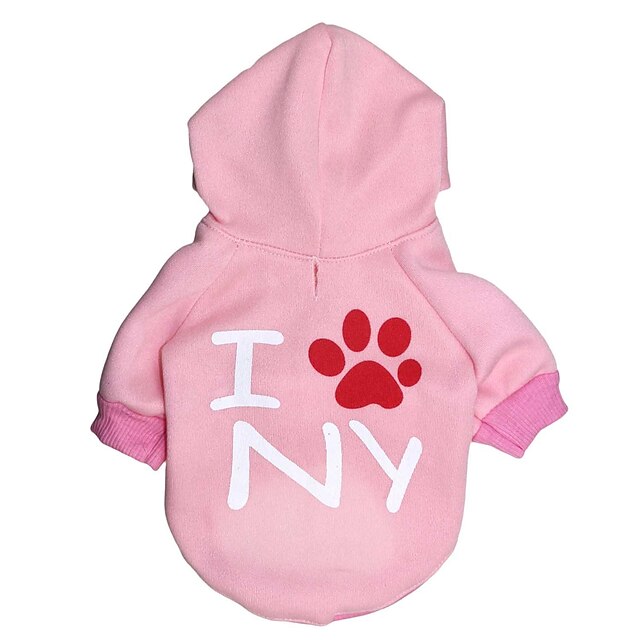  Cat Dog Hoodie Letter & Number Winter Dog Clothes Puppy Clothes Dog Outfits Pink Costume for Girl and Boy Dog Terylene XS S M L