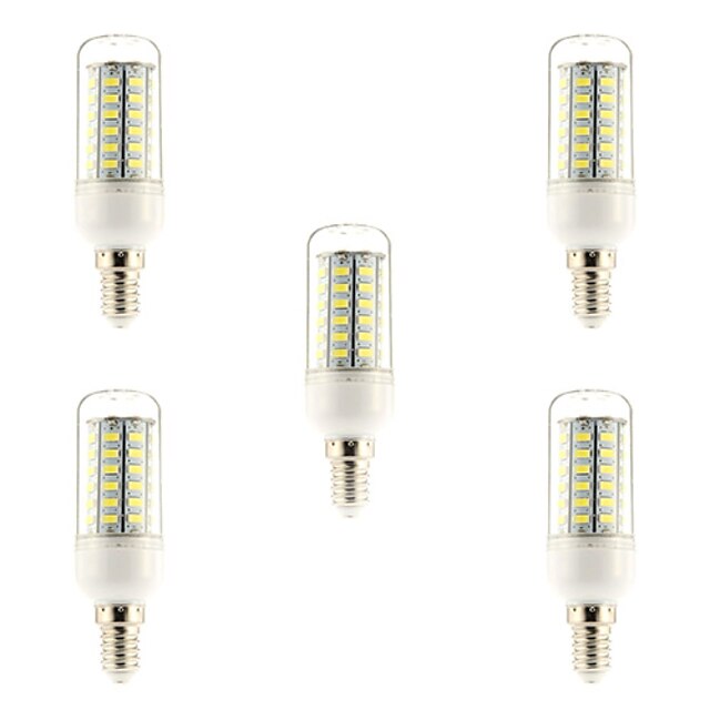  5pcs 5 W LED-glödlampor 450-500 lm E14 56 LED-pärlor SMD 5730 Naturlig vit 220-240 V / 5 st