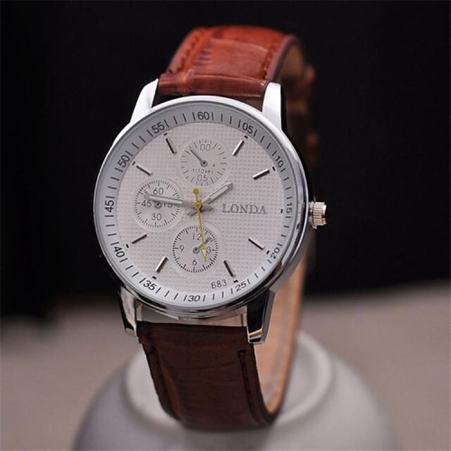  Men's Wrist Watch Quartz Leather Black / Brown Casual Watch Analog Charm - Black Brown One Year Battery Life / KC 377A