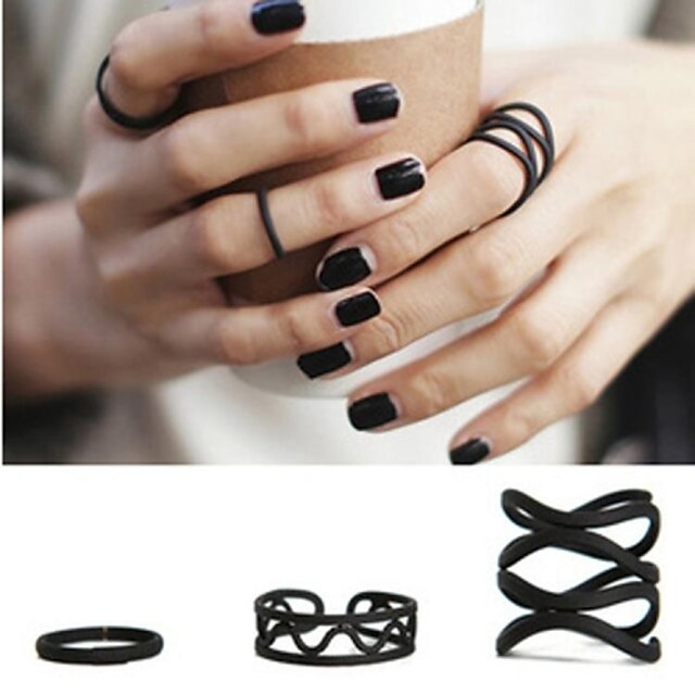  Women's Statement Ring thumb ring Black Alloy Ladies Personalized Unusual Wedding Party Jewelry Love