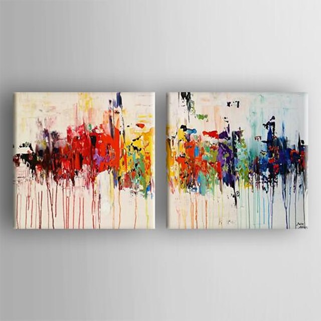  Hang-geschilderd olieverfschilderij Handgeschilderde - Abstract Hedendaags Inclusief Inner Frame / Uitgerekt canvas