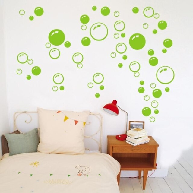  vegg klistremerker veggdekaler, søte fargerike pvc flyttbare skjønnheten grønne boble veggen klistremerker. 1 stk