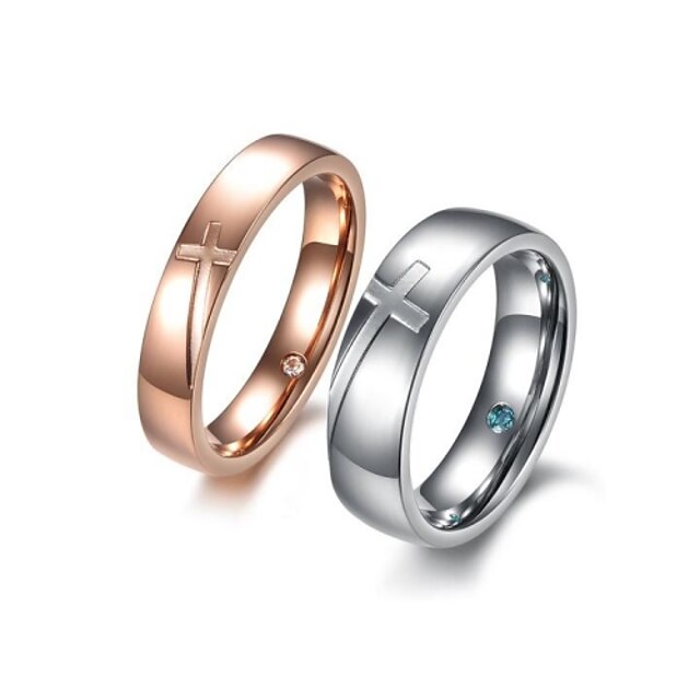  Couple's Couple Rings Titanium Steel Party Daily Jewelry / Rhinestone