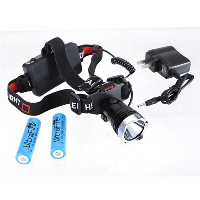  LS122 Headlamps LED 1200lm with Batteries and Charger Impact Resistant / Rechargeable / Waterproof Camping / Hiking / Caving / Everyday