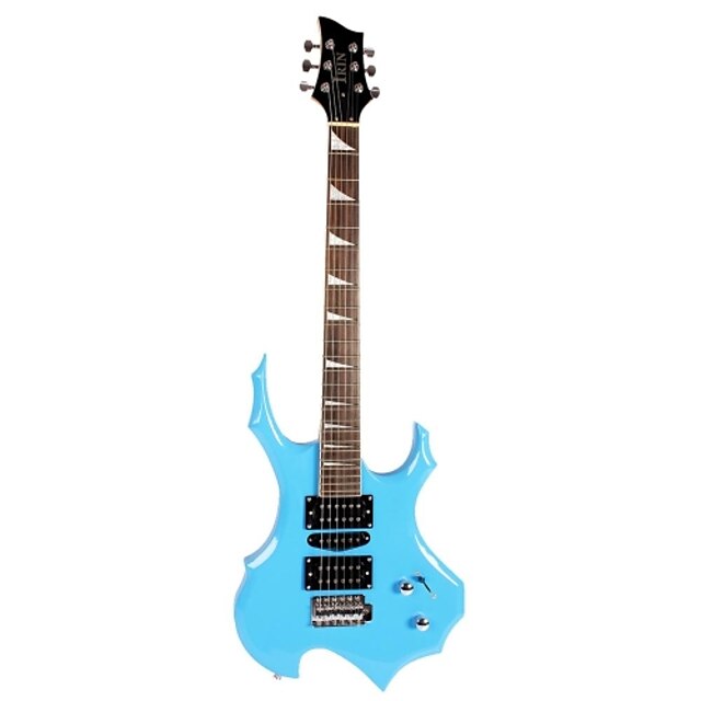  Blue + + Wrench + Crank Connecting IRIN Highlights The Flame Electric Guitar + Dial + Straps + Package
