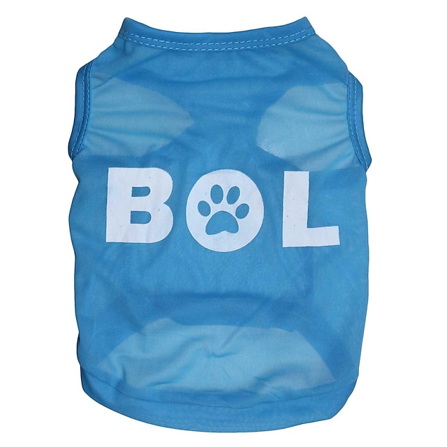  Kat Hund T-shirt Bogstav & Nummer Hundetøj Hvalpe tøj Hund outfits Blå Kostume til Girl and Boy Dog Terylene XS S M L