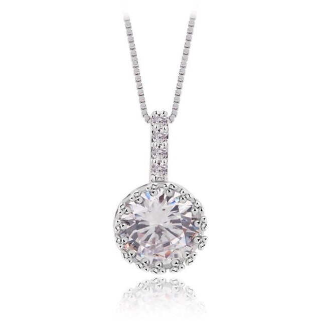  Contracted 3 a Zircon Brass Plated Platinum Necklace