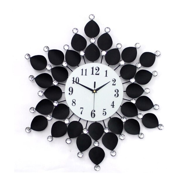  Floral With Drill Style Wall Clock 1pc