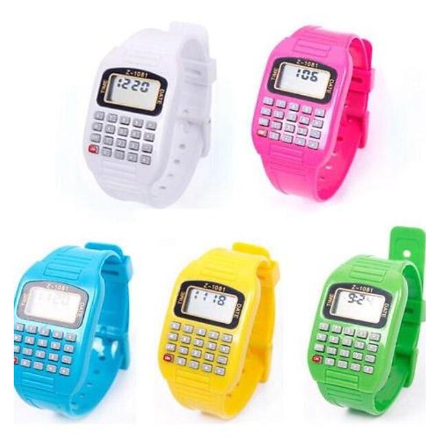  Multi-Purpose Cute Children Silicone Electronic Calculator Wrist Watch (Random Color)