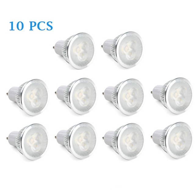  GU10 LED szpotlámpák 3 Nagyteljesítményű LED 310 lm Meleg fehér Természetes fehér AC 220-240 V 10 db.