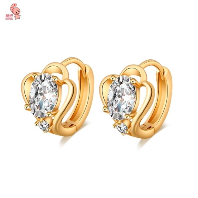  Women's Cubic Zirconia Hoop Earrings Cubic Zirconia Earrings Jewelry Gold For