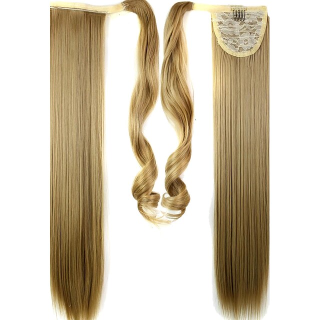  high quality synthetic 24 inch long clip in ponytail straight hair piece