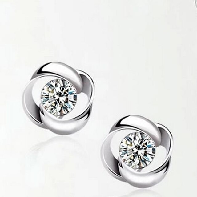  Women's Clear Cubic Zirconia Drop Earrings Sterling Silver Silver Earrings Jewelry Silver For 1pc