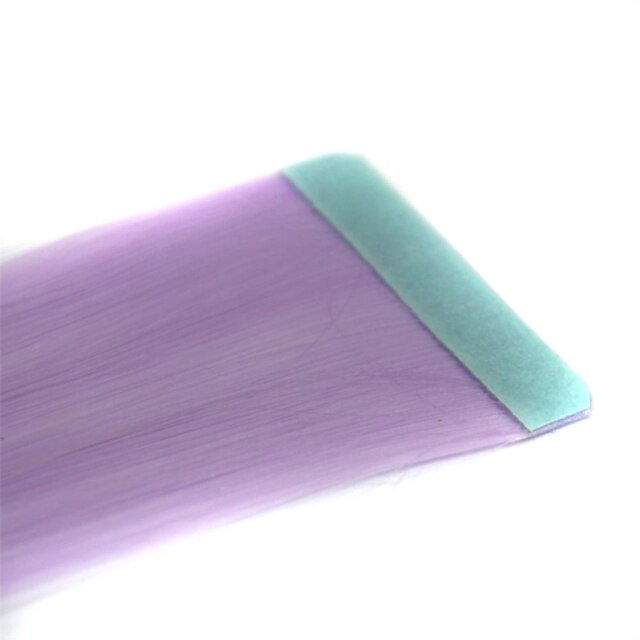  Длинные прямые ленты синтетический расширения 2 шт светло-фиолетовый