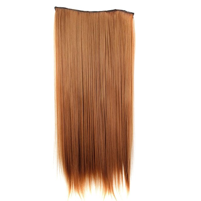  24-дюймовый 120г долго синтетические волосы кусок прямо клип в наращивание волос с 5 клипов