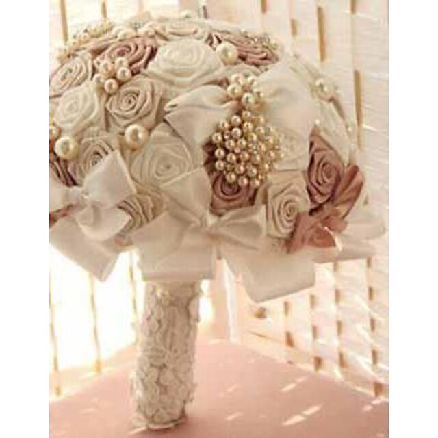  Fleurs de mariage Bouquets Mariage Perle / Dentelle / Strass 26cm