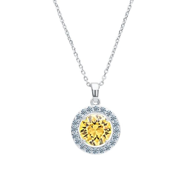  Women's Couple's Red White Yellow Cubic Zirconia Necklace - Cubic Zirconia White, Yellow, Red Necklace Jewelry For Wedding, Party, Special Occasion / Anniversary / Engagement / Gift / Daily